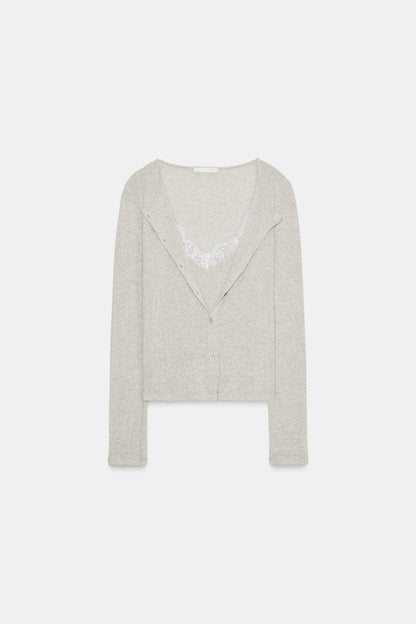 Lace V-Neck Cardigan