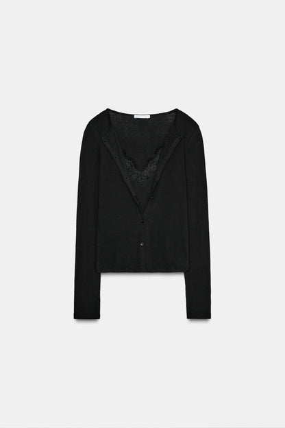 Lace V-Neck Cardigan