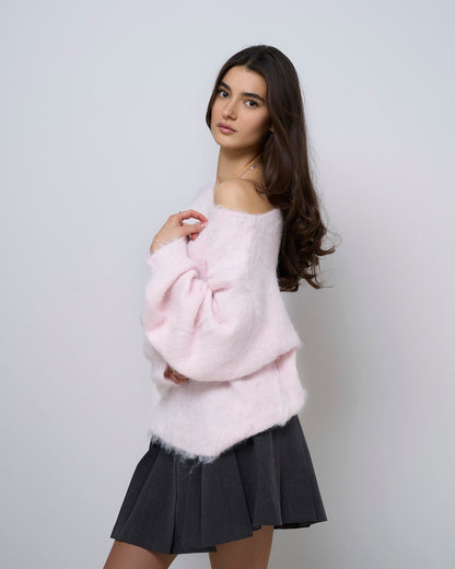 Off-Shoulder Knit Sweater