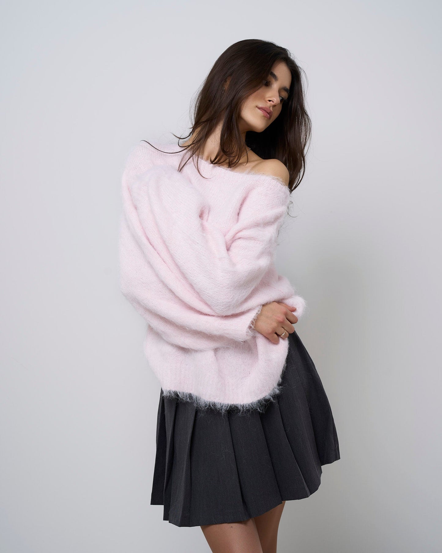 Off-Shoulder Knit Sweater