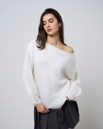 Off-Shoulder Knit Sweater