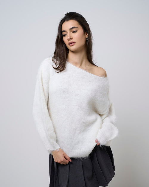 Off-Shoulder Knit Sweater