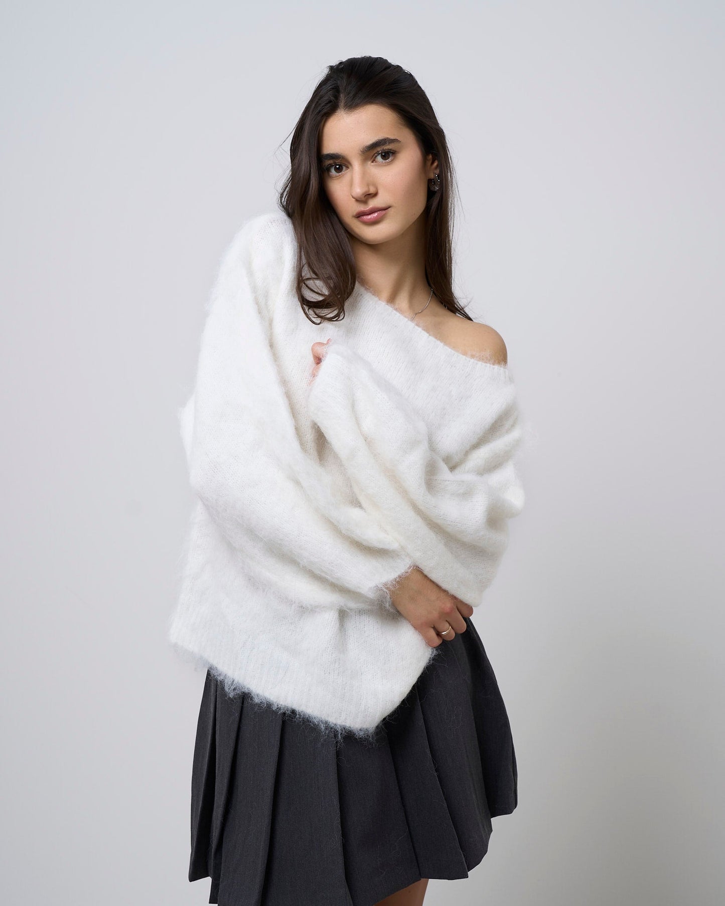 Off-Shoulder Knit Sweater