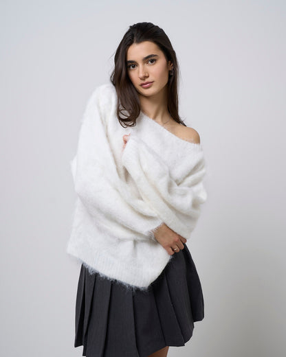 Off-Shoulder Knit Sweater