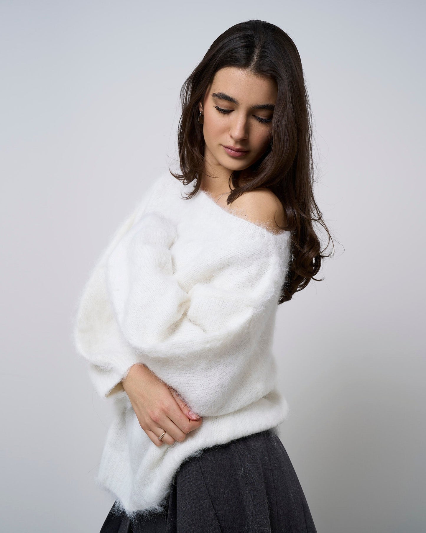 Off-Shoulder Knit Sweater