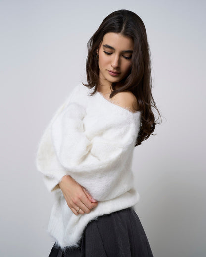 Off-Shoulder Knit Sweater