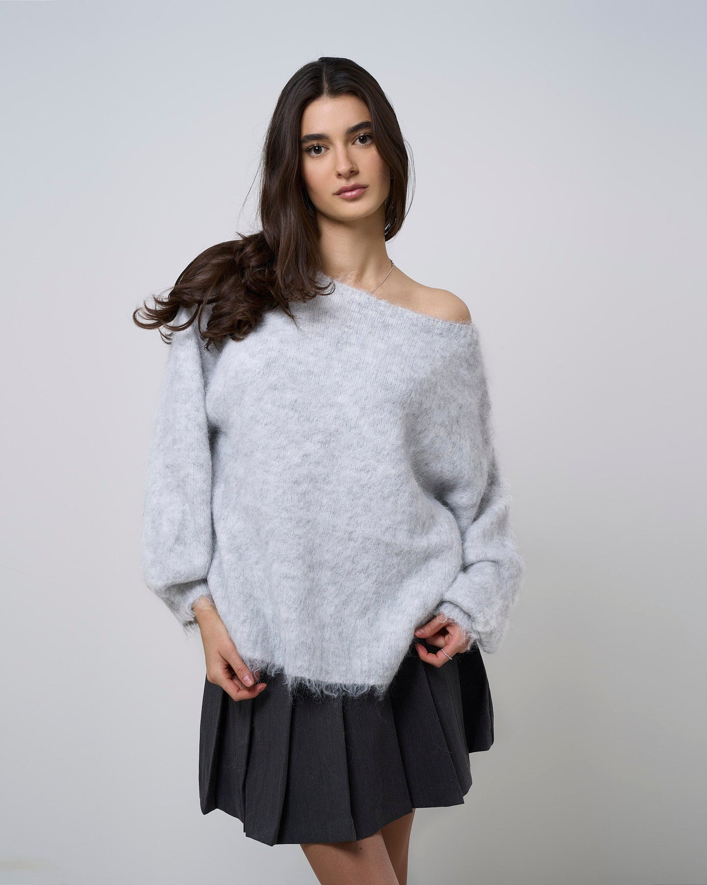 Off-Shoulder Knit Sweater