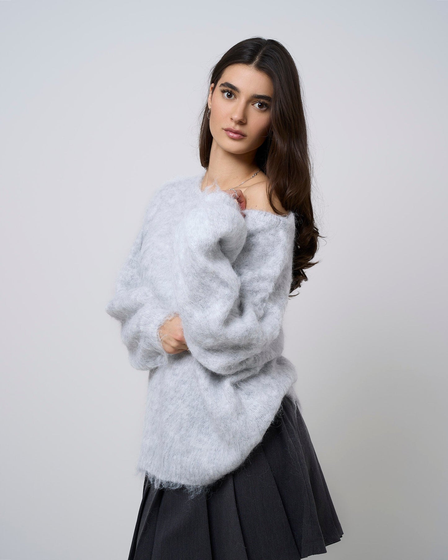 Off-Shoulder Knit Sweater