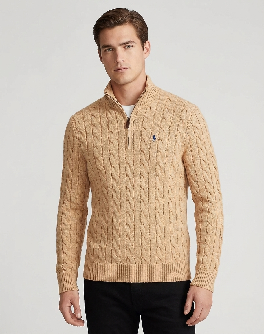Cable Knit Quarter-Zip