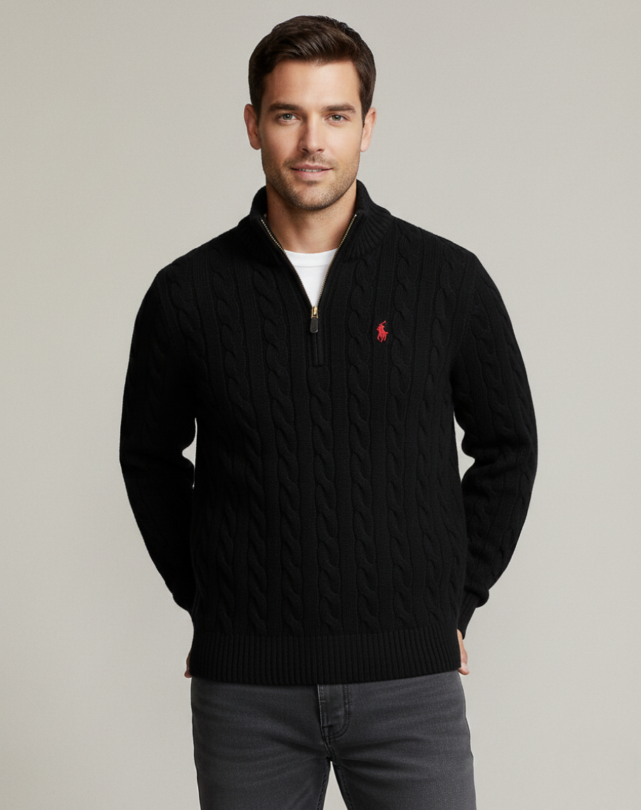 Cable Knit Quarter-Zip