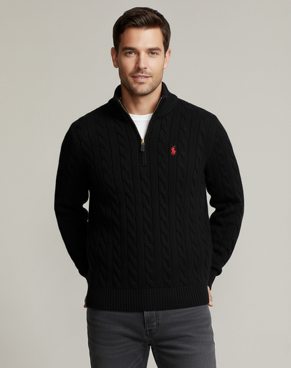 Cable Knit Quarter-Zip